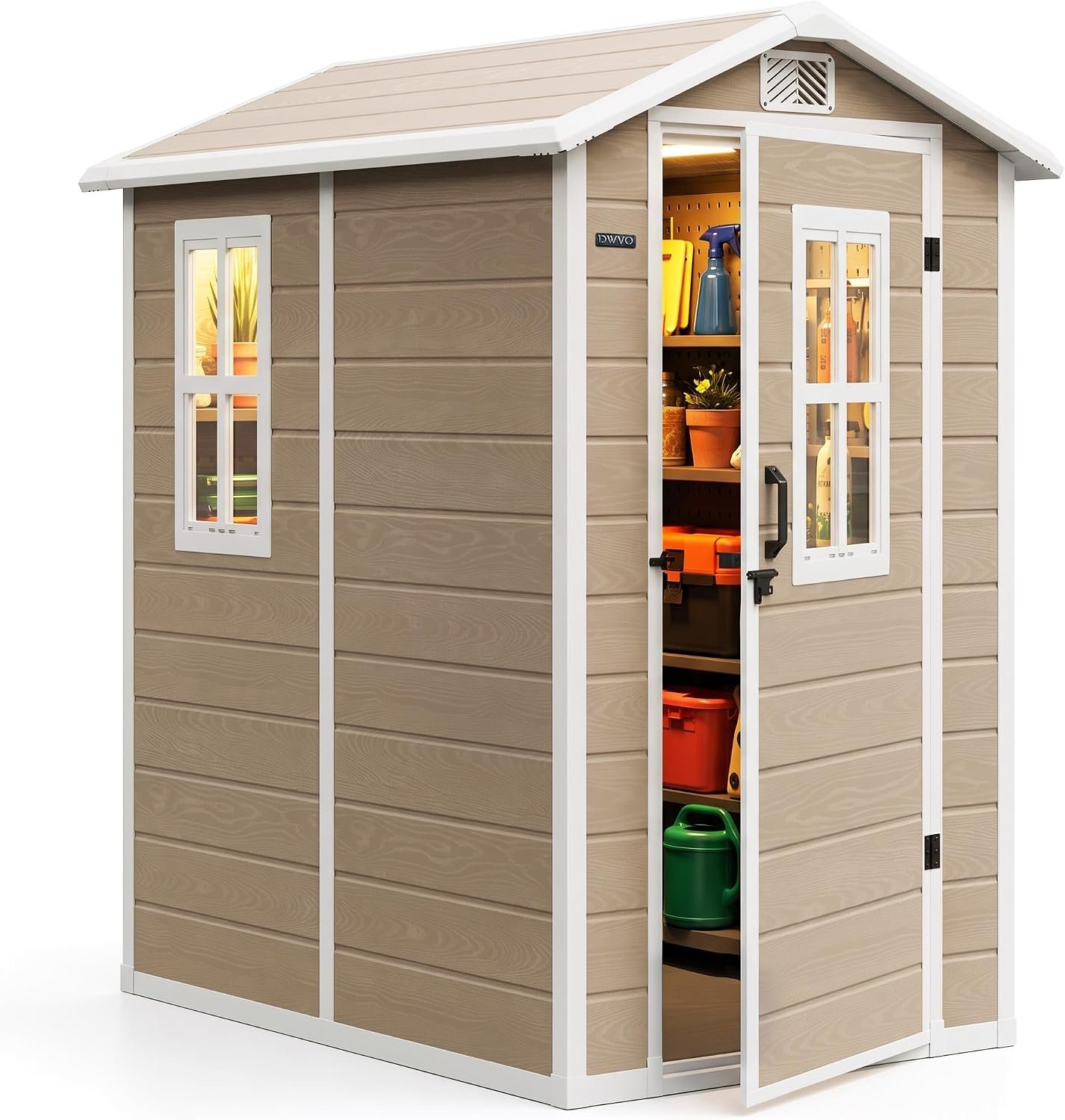 Outdoor Storage Shed with Double Windows and Floor for Garden Tools and Equipment Outdoor Storage Shed with Double Windows and Floor for Garden Tools and Equipment - Image 1