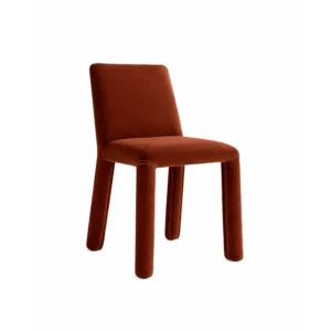 Modern Upholstered Dining Chair Color Fire Brick
